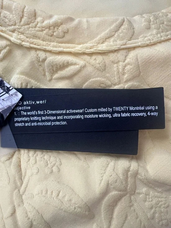 Twenty Montreal 3D Knit Citron One Piece Swimsuit Thong Textured Yellow Medium - Picture 8 of 12